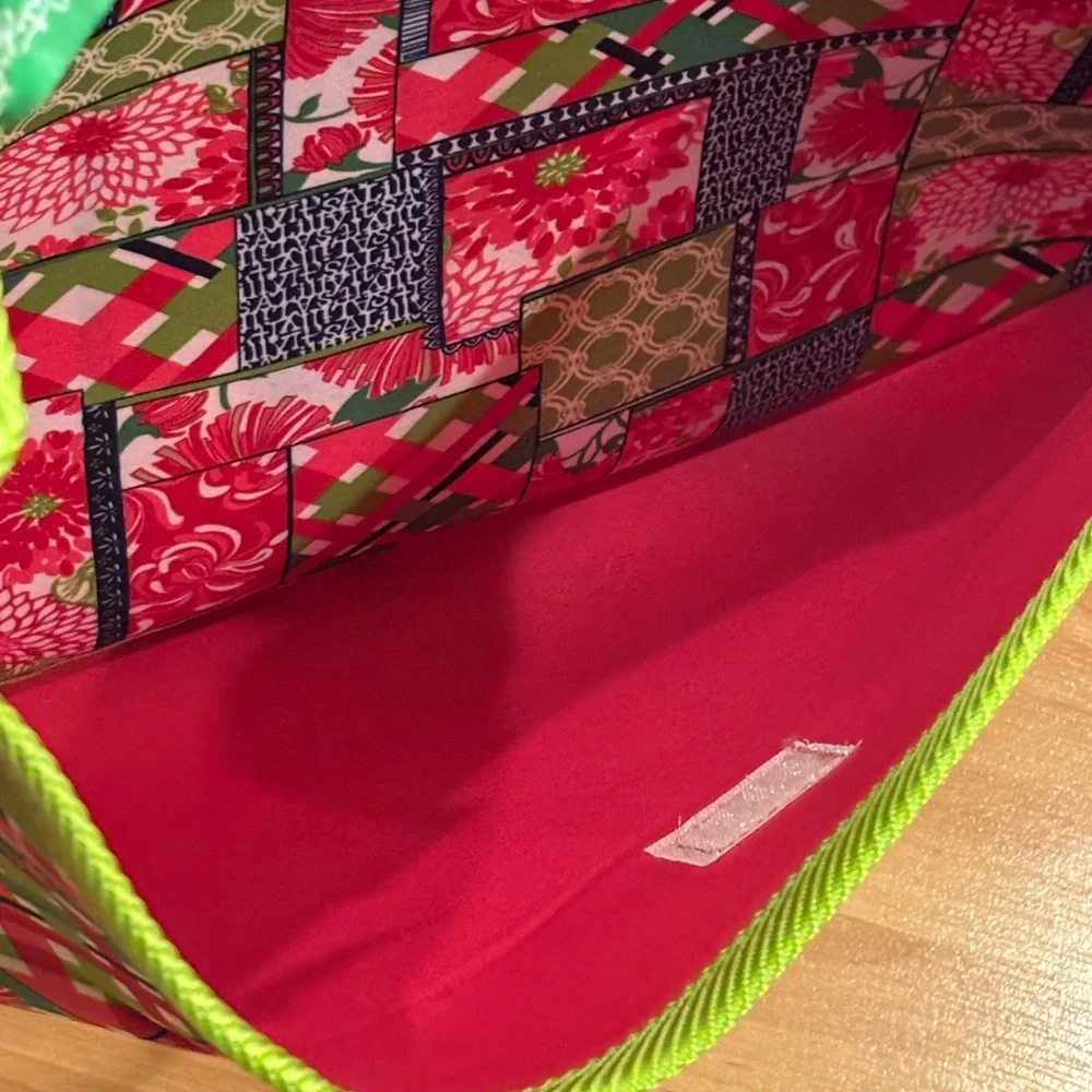 Lilly Pulitzer‎ Patchwork Laptop Bag with Green Accents